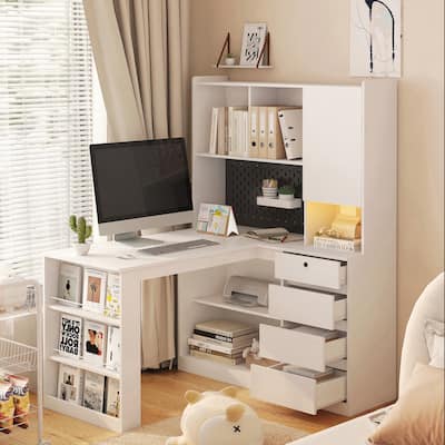 L Shaped Desk with Charger