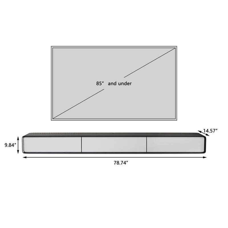 Modland 78" Modern Floating TV Stand Wall Mounted Media Control Center for Living Room - 78