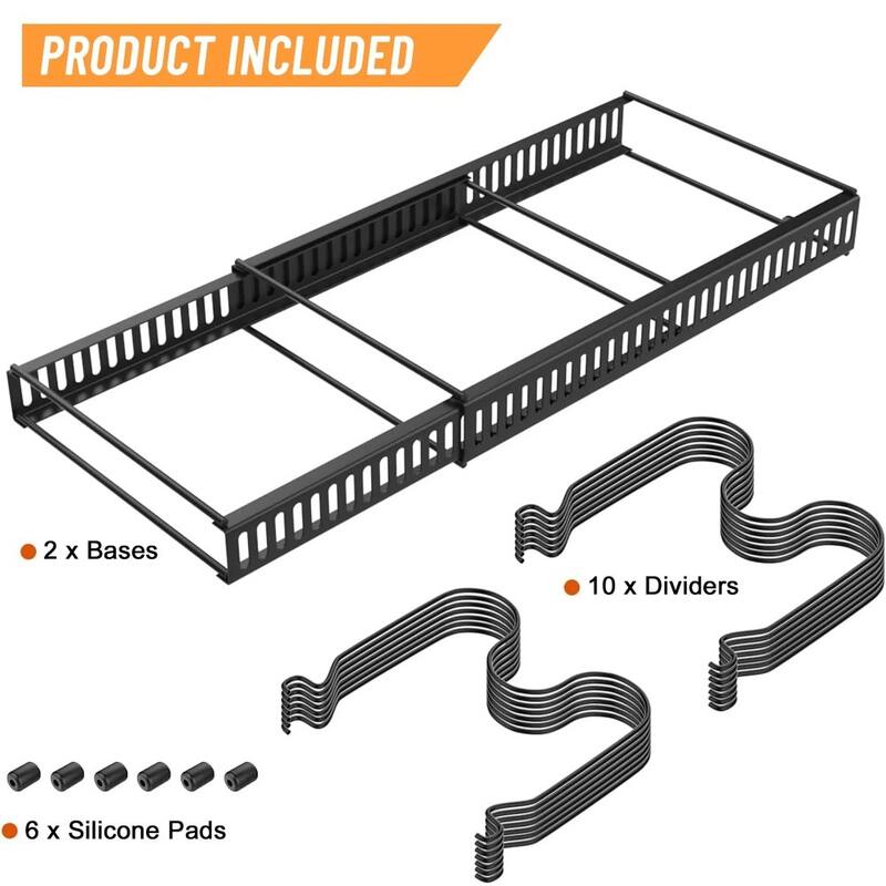 Adjustable Expandable Pot Lid Organizer, Space-Saving Cabinet Rack