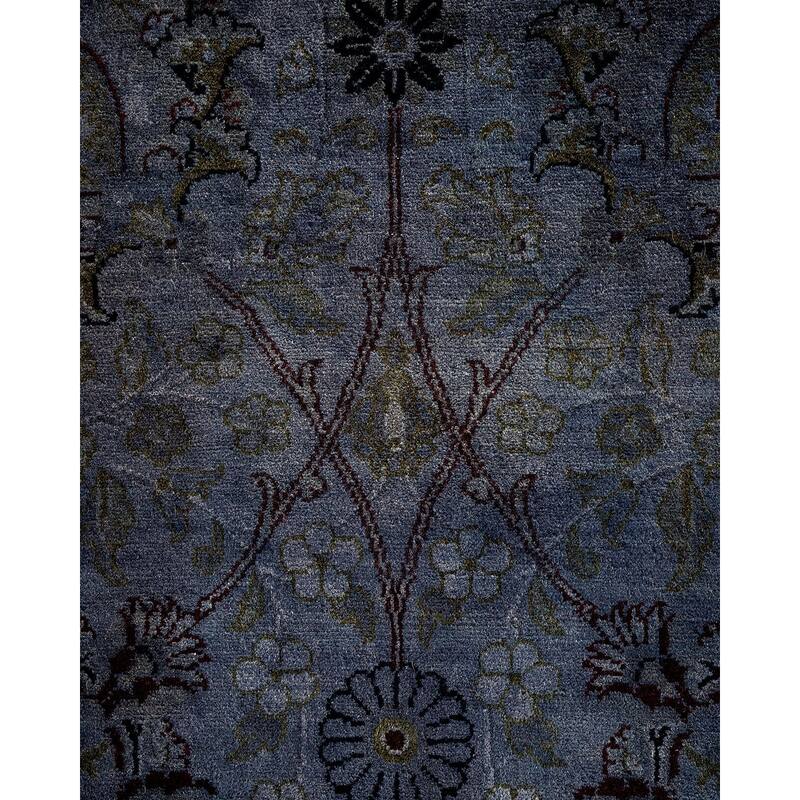 Overton Hand Knotted Wool Vintage Inspired Modern Contemporary Overdyed Gray Area Rug - 6' 4" x 9' 7"