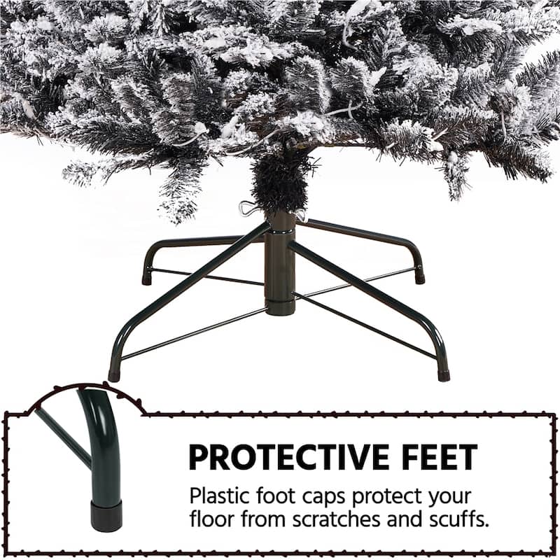 Yaheetech Pre-lit Flocked Pencil Artificial Christmas Tree