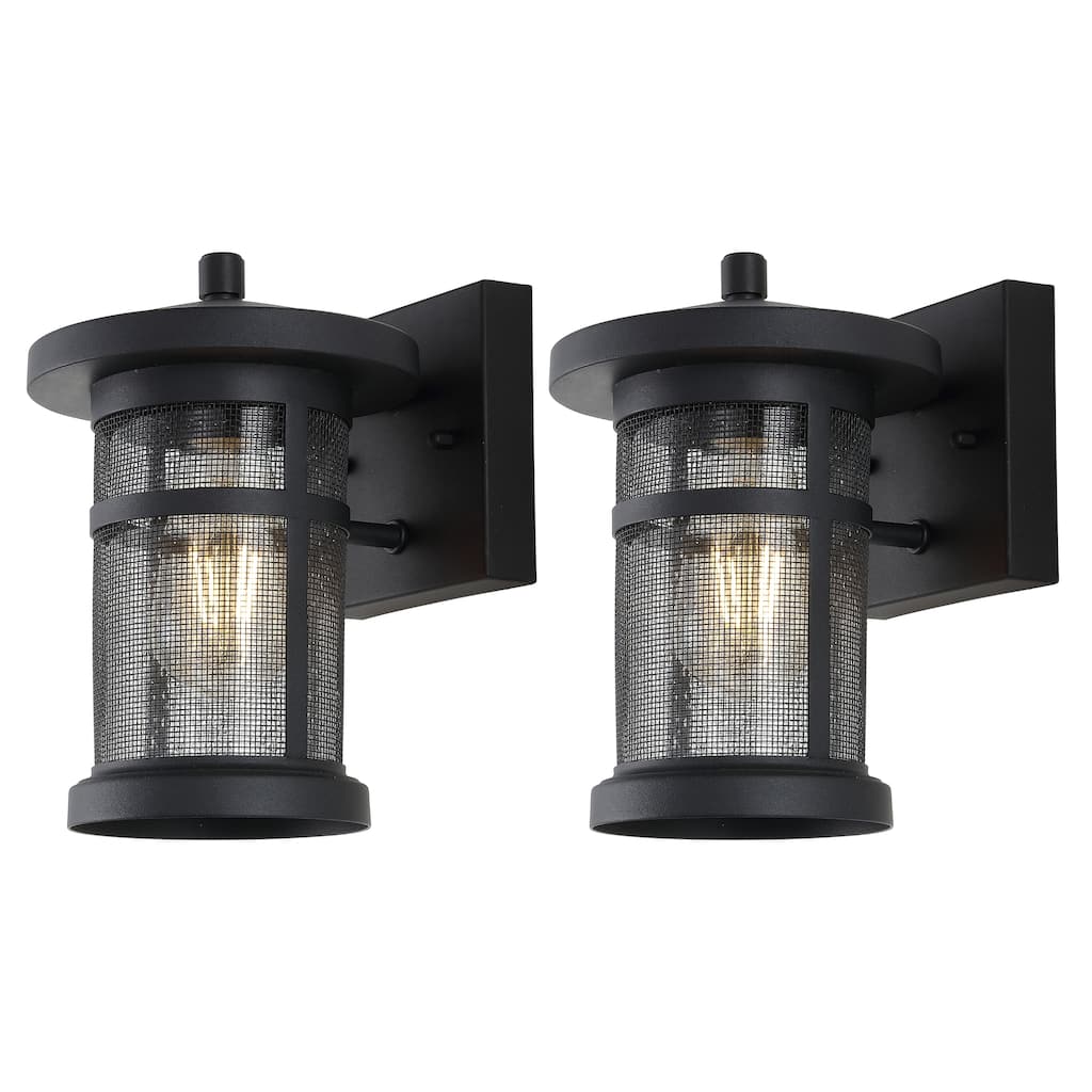 SAFAVIEH Lighting Liubovia 8" Outdoor Sconce (Set of 2) - 6" W x 8" D x 9" H - 6Wx8Dx9H