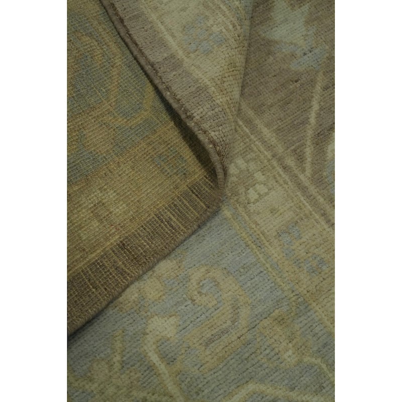 Vegetable Dye Wool Oushak Turkish Large Rug, Medallion Geometric Carpet - 13' 10'' X 10' 1''