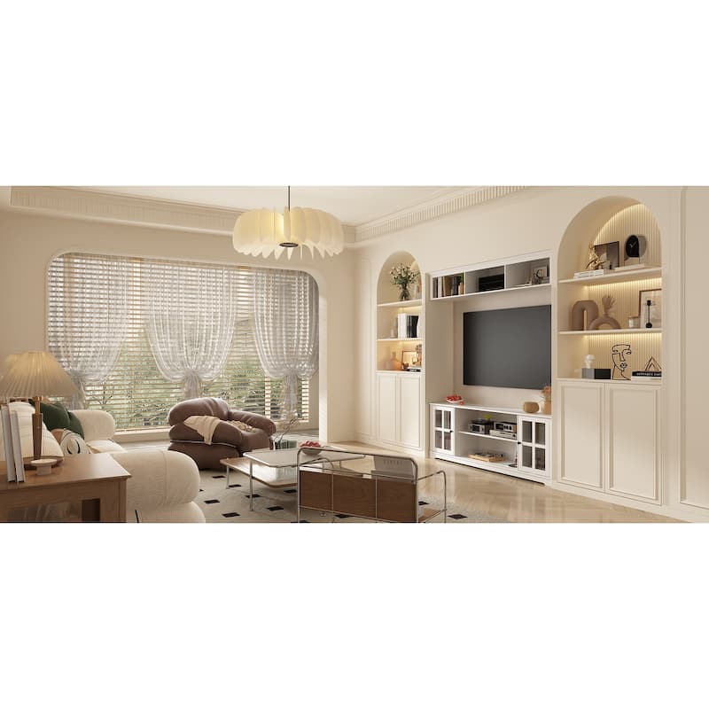 Home Modern Entertainment Center Large Tv Stand Console Table Modular