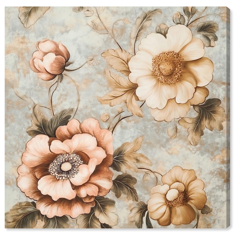 Retro Rose I Canvas by Art Remedy, Gallery Wrapped - 20" x 20"