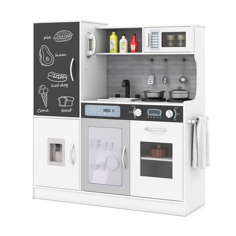 Pretend Play Kitchen with Utensils for Kids Aged 3+ - 36" x 12" x 39"