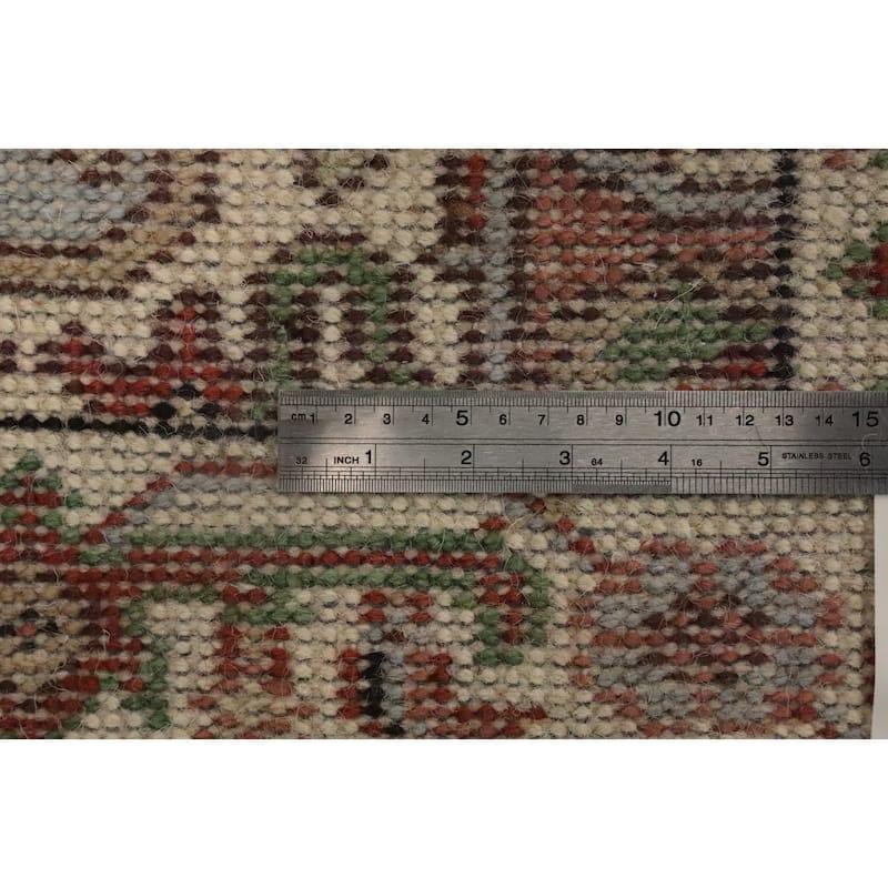 Hand Knotted Oriental 100% Wool Carpet Traditional Geometric Navy Blue & Blues Heriz (serapi) Area Rug - 3' 0'' X 2' 0''
