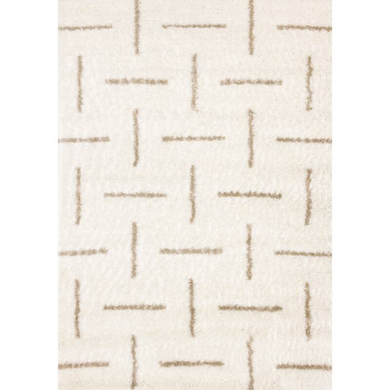 HomeRoots Striped Modern Rectangle Area Rug