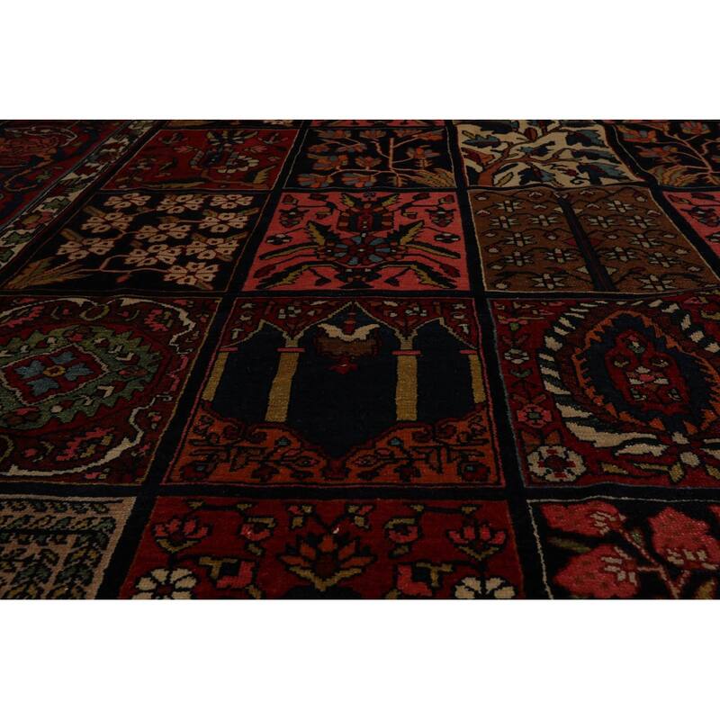 Hand Knotted Bhakhtiari Navy,Red Wool Traditional Oriental Area Rug - 8' 5'' x 11' 7''
