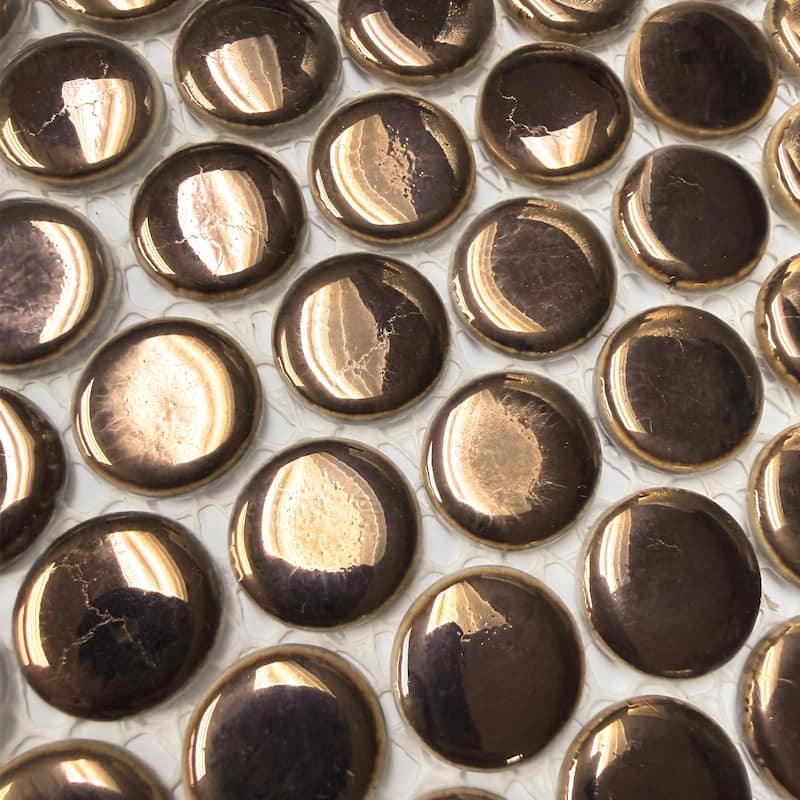 Merola Tile Hudson Penny Round Gold 11-7/8" x 12-5/8" Porcelain Floor and Wall Tile