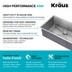 preview thumbnail 129 of 158, KRAUS Standart PRO Undermount Single Bowl Stainless Steel Kitchen Sink