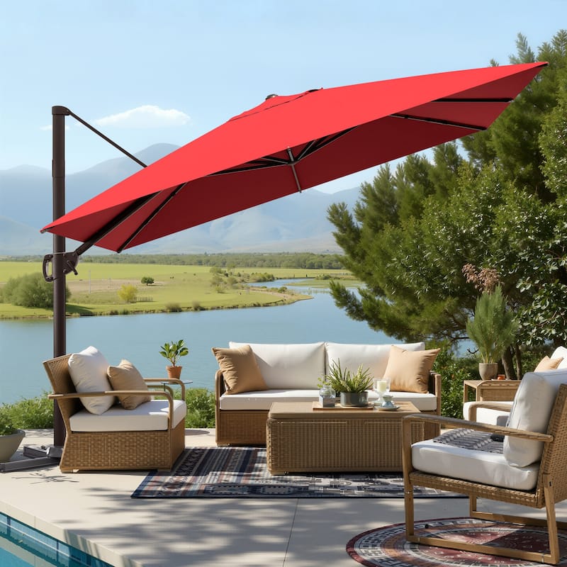 Crestlive Products 11 x 9 FT Outdoor Patio Offset Cantilever Umbrella
