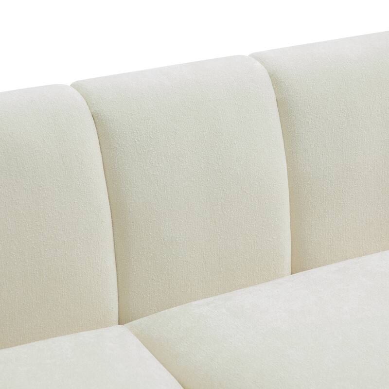 Christopher Knight Home - Modern Mid-Century 78.7" Tufted Back Upholstered 3-Seater Sofa with Foam-filled Seat Cushions