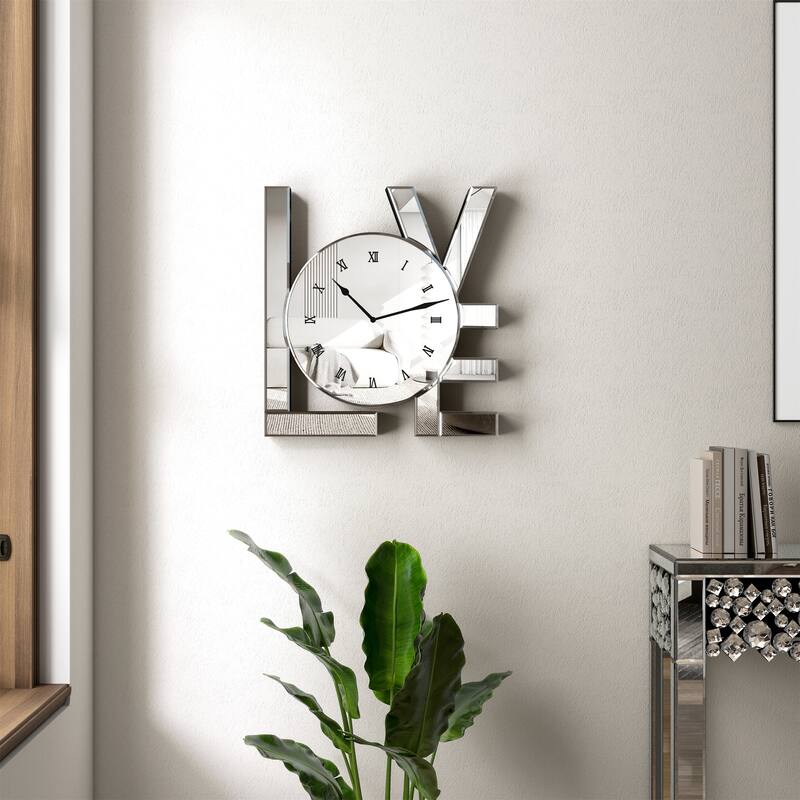 Art Letters Mirrored Wall Clock