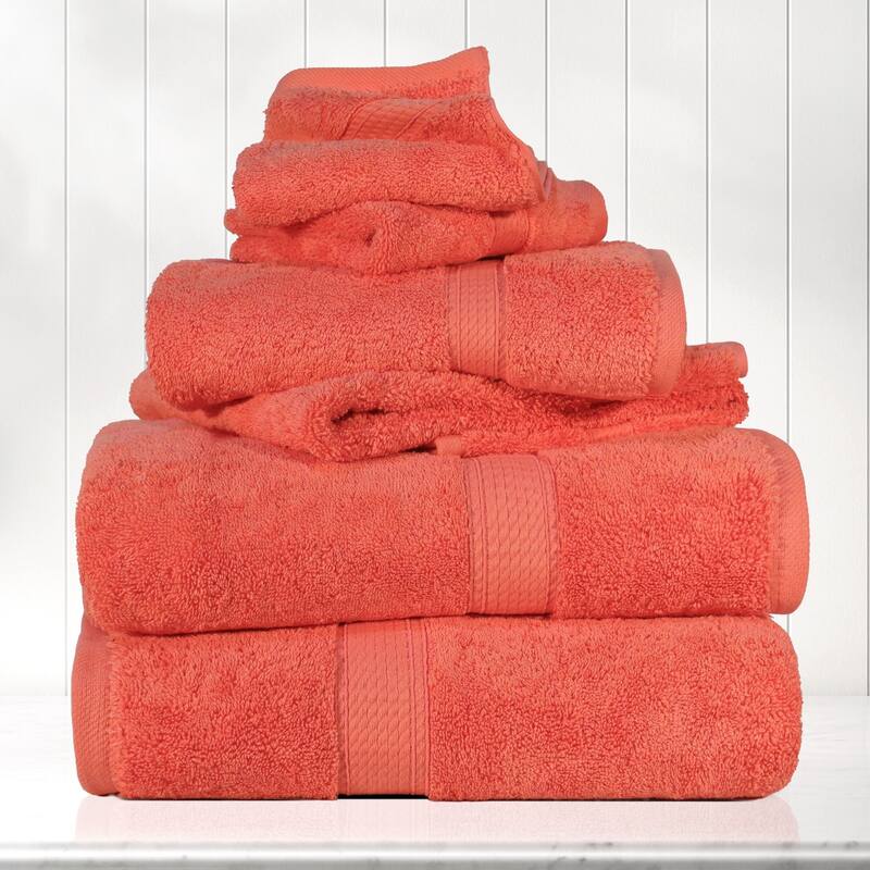 Blue Nile Mills Luxury 6-Piece Egyptian Cotton Towel Set, Thick Absorbent Bathroom Towels