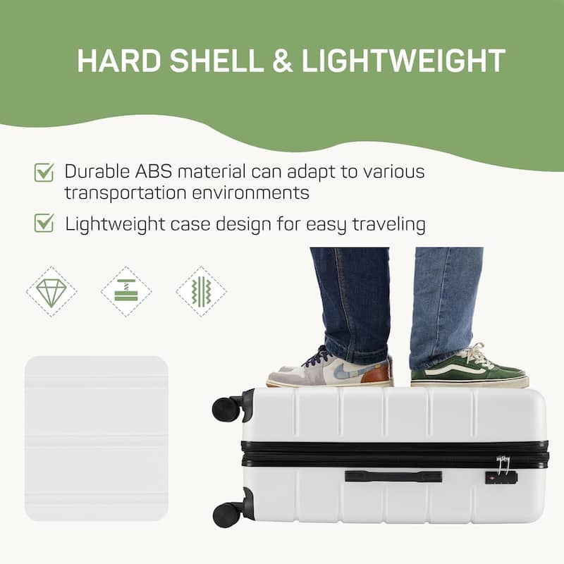 3-Piece Luggage Sets(20/24/28 Inch) , Hard Shell Suitcases with Spinner Wheels, Expandable Lightweight Rolling Suitcase Sets