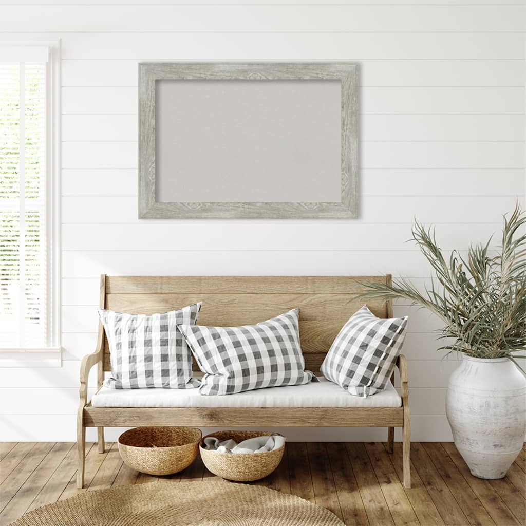 Dove Greywash Framed Grey Corkboard Bulletin Board
