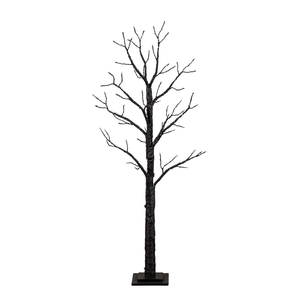 Pre-Lit Twig Artificial Halloween Tree - 5' - Multicolor LED Lights