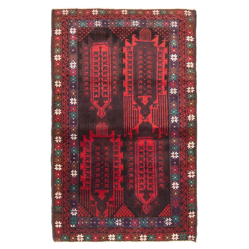 ECARPETGALLERY Hand-knotted Teimani Dark Brown Wool Rug - 2'11 x 4'9