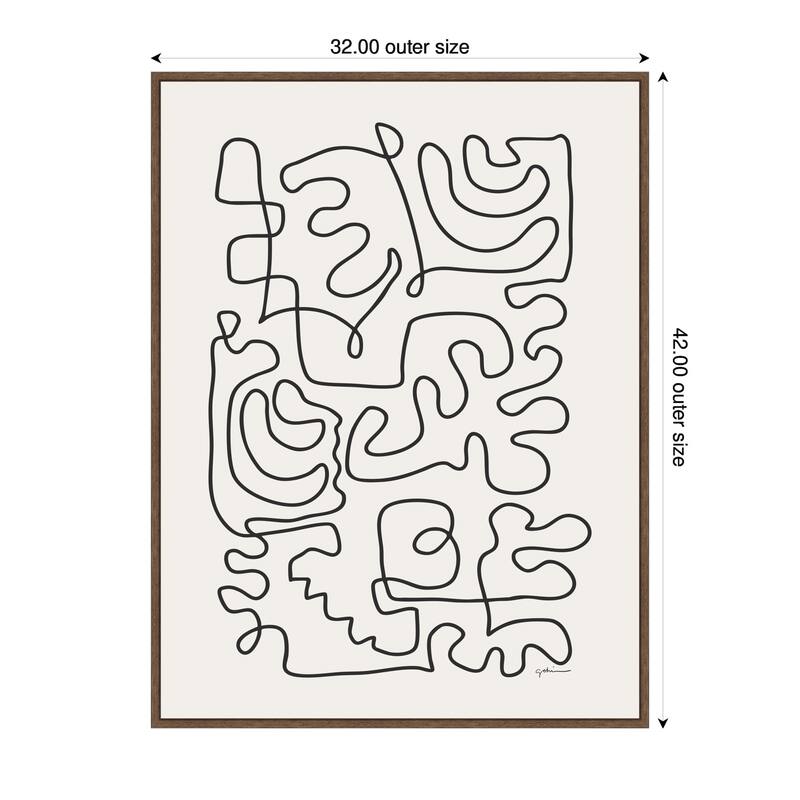 Kate and Laurel Connected Lines by Gabrielly Guedes Framed Canvas Wall Art Print