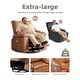 preview thumbnail 3 of 43, 37.4" Oversized Manual Recliner with Heat and Massage, 360 Swivel Rocking Chair 21.3" Seat with Cup Holder