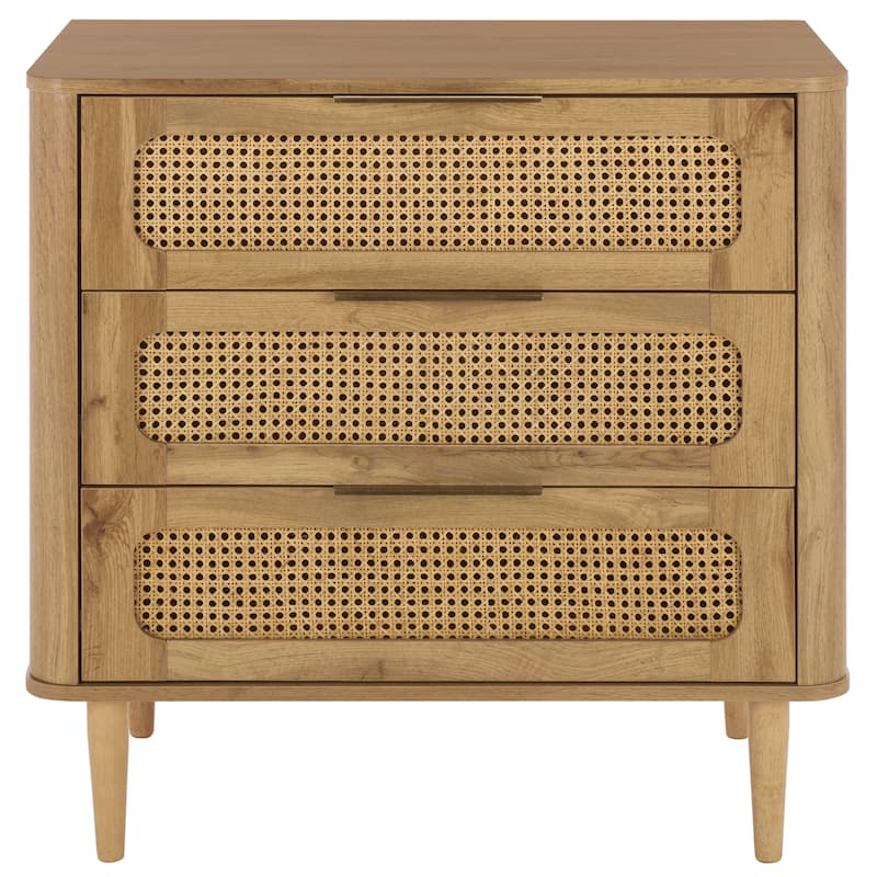 SAFAVIEH Home Brey 3-Drawer Chest - Oak/Brass