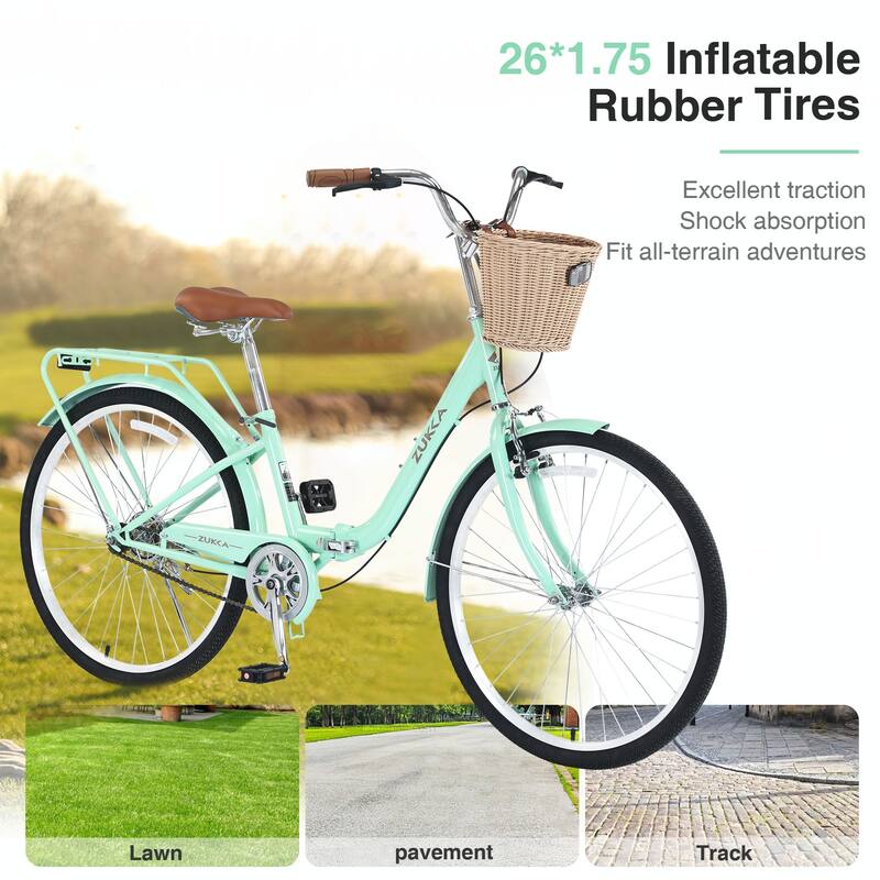 26 Inch Single Speed Folding Lady Bike ,Durable Steel Frame