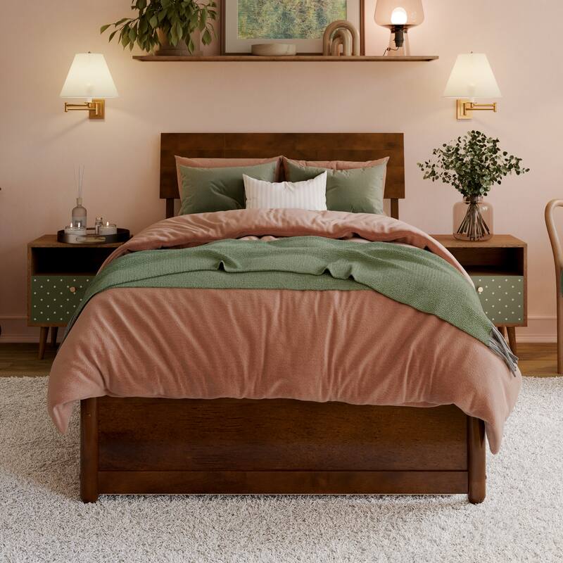 Norla Wood Platform Bed with Trundle