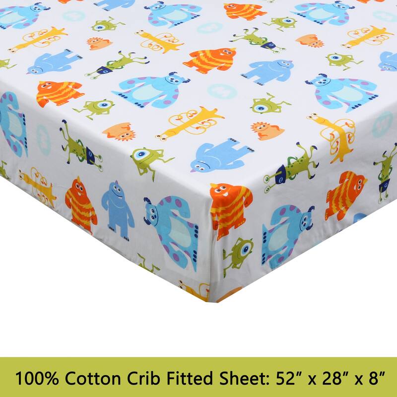 3Piece Cotton Toddler Sheet Set for Kids Boys & Girls (Animals, Fish