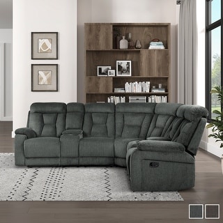 Wrasse Reclining Sectional Sofa with Console - On Sale - Bed Bath ...