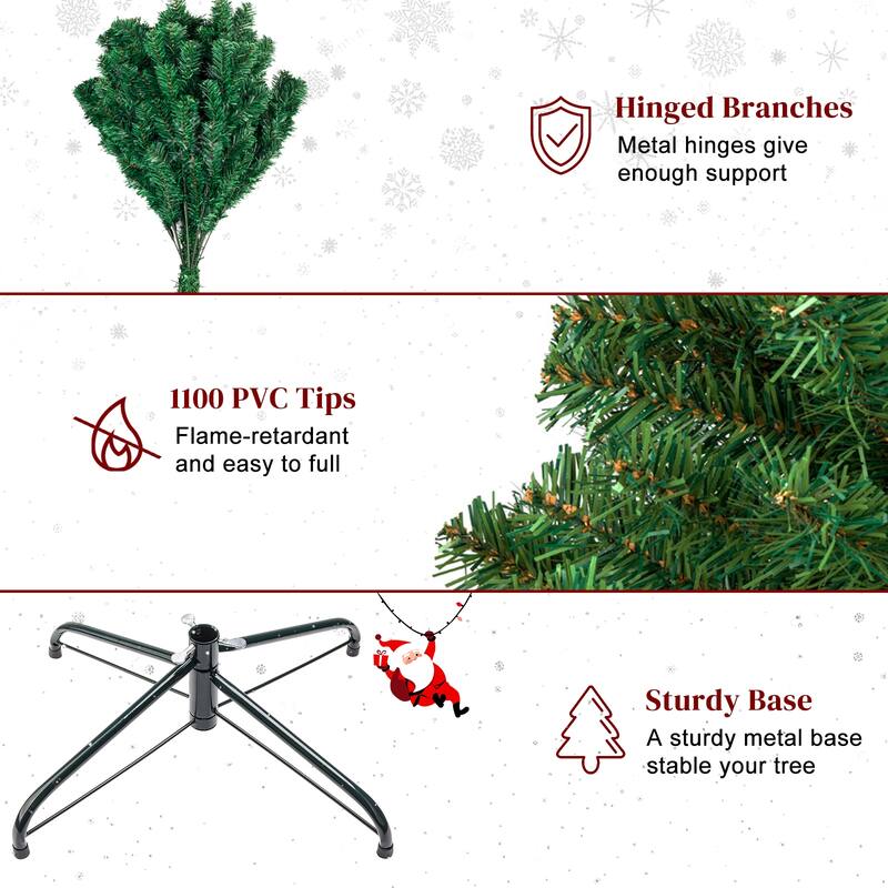 Green PVC Iron Christmas Tree with Branches and Stand - (43.3 x 43.3 x 70.9)"