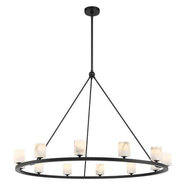 slide 2 of 7, Aragon 12 Light Matte Black Chandelier