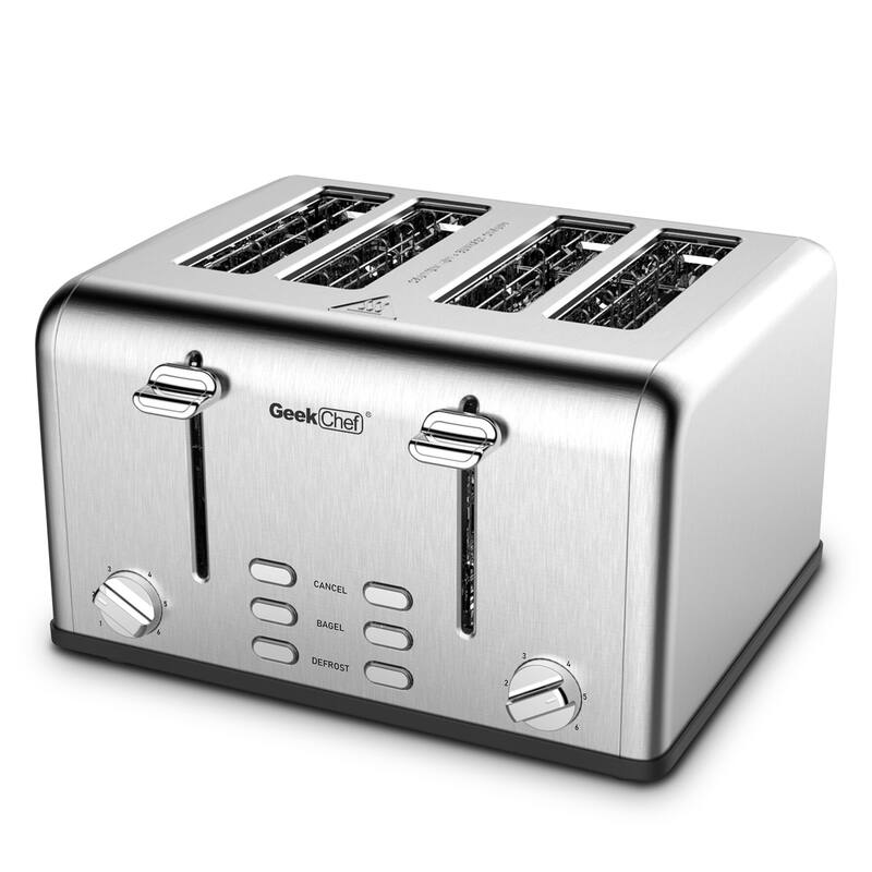 Geek Chef 4 Slice Stainless Steel Extra-Wide Slot Toaster