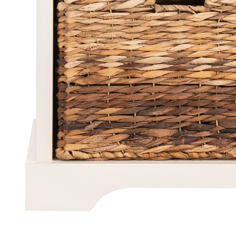 SAFAVIEH Euphemia Brown Woven Storage Basket Bench - 33.5" x 16.1" x 19.9" - 34Wx16Dx20H