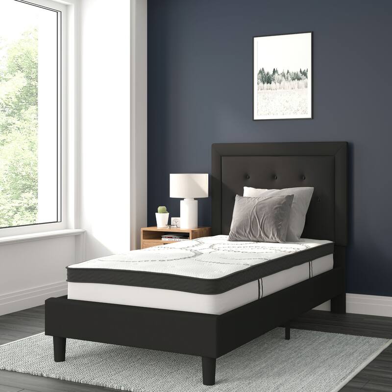 Tufted Platform Bed with 10in. Pocket Spring Mattress