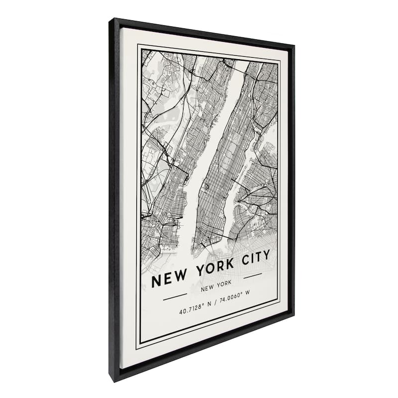 Kate and Laurel Sylvie New York City Modern Framed Canvas by Jake Goossen