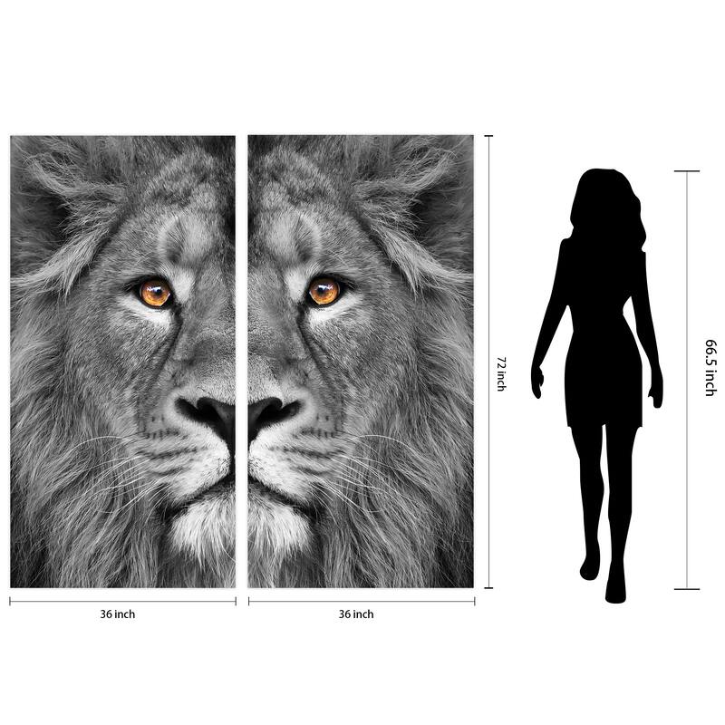 "King of the Jungle AB" Frameless Free Floating Tempered Glass Panel Graphic Wall Art