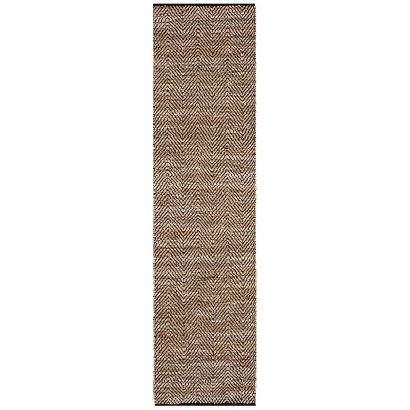 SAFAVIEH Vintage Leather Violet Handmade Leather Striped Area Rug - 2'3" x 6' Runner - Beige