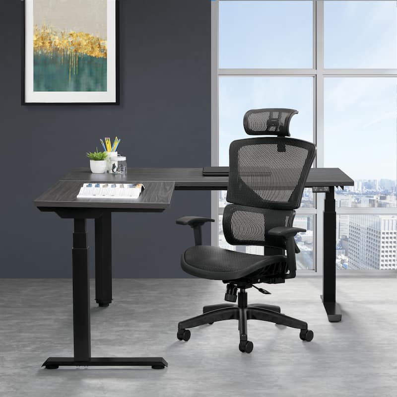 Big & Tall Vertical Managers Chair - Vertical Back and Seat, Nylon Base and Headrest