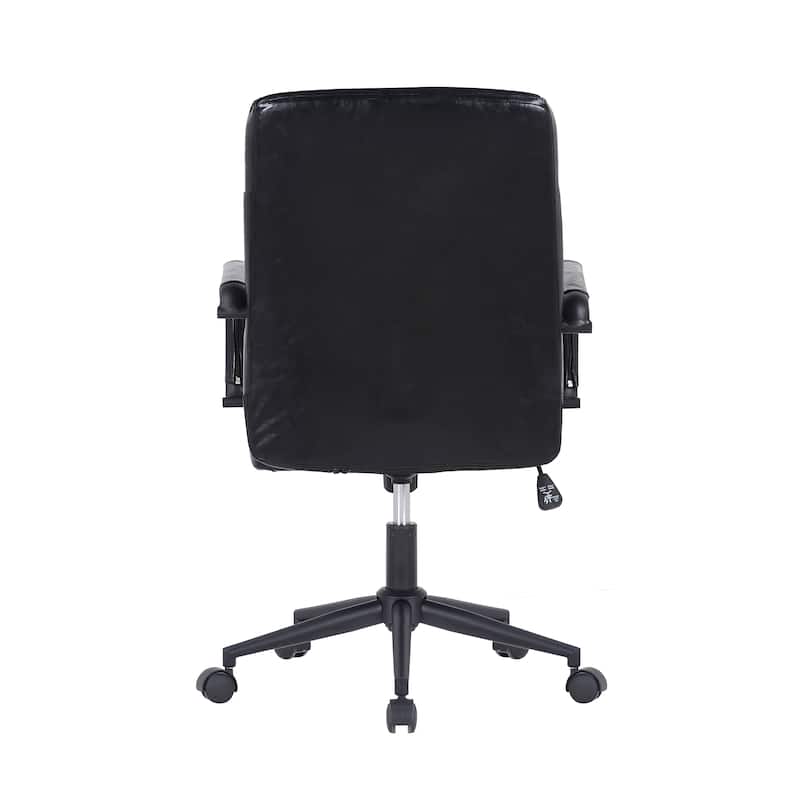 Porthos Home Francis Swivel Office Chair, PU Leather, Roller Wheels