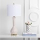 preview thumbnail 5 of 8, SAFAVIEH Lighting 31-inch Mae Long Neck Ceramic Pearl White Table Lamp - 14"x14"x30.5"