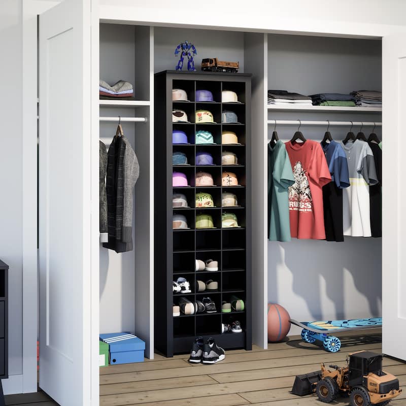 Porch & Den Hewitt Black Space-Saving Shoe Storage Cabinet