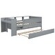 preview thumbnail 4 of 10, Twin Size Bunk Bed with Built-in Shelves and Storage Drawer, White