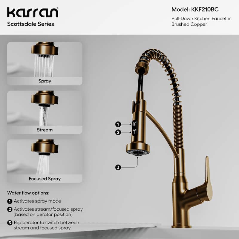 Karran Scottsdale Single-Handle Pull-Down Sprayer Kitchen Faucet