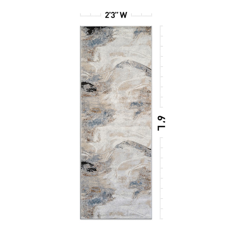 Neutral Desert Drift Area Rug for Living Room, Entryway, or Family Spaces - Easy to Clean and Comfortable Underfoot