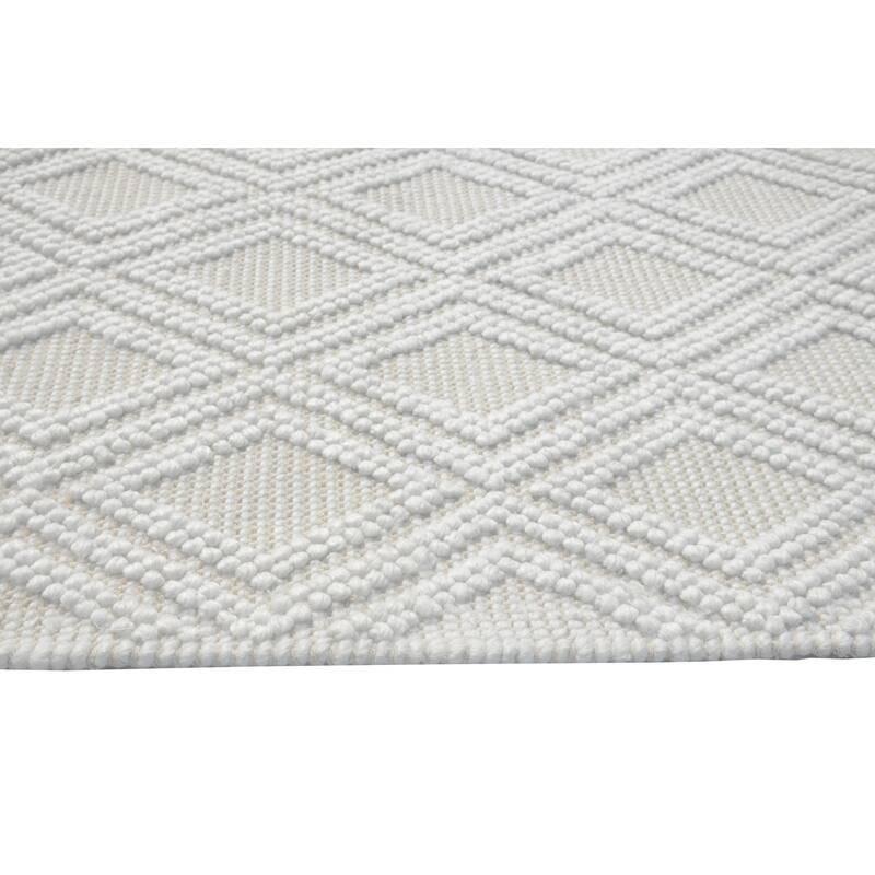 Domani Row Recycled Fiber Geometric Textured Area Rug