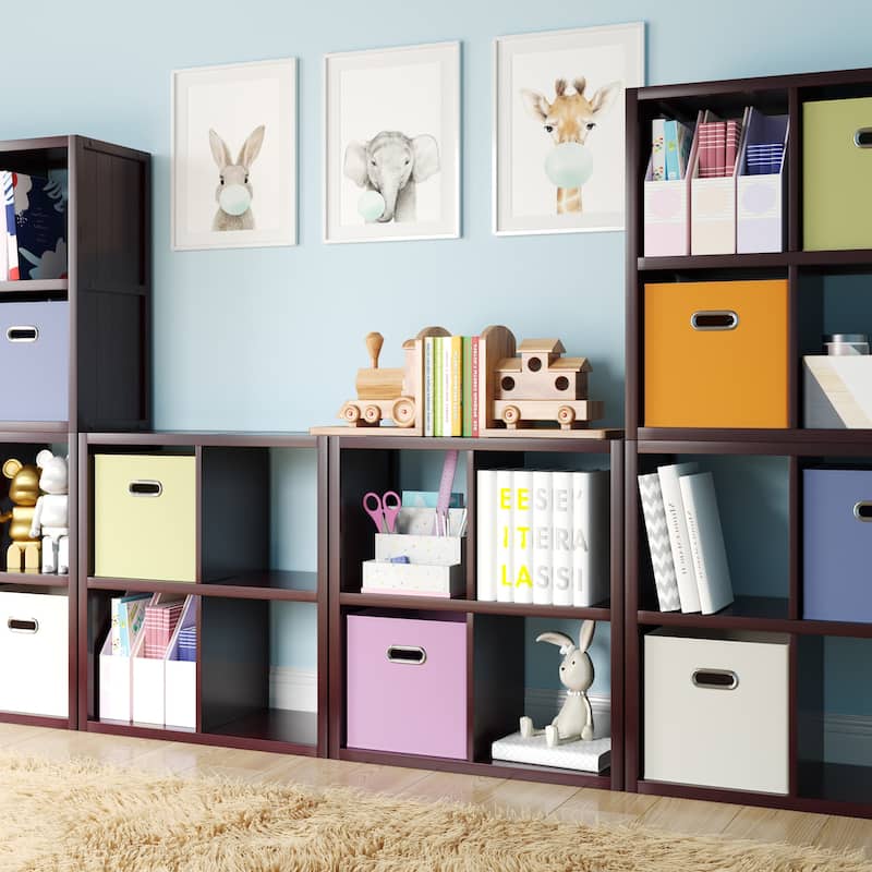 John Louis Home Solid Wood 4 Cube Storage Organizer Espresso