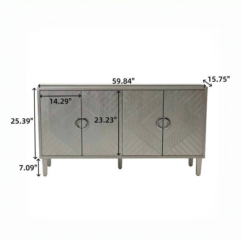 Stylish and Functional Sideboard with Pine Legs - Beige