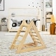 preview thumbnail 1 of 6, Wooden Step Training Triangle Climber Perfect Gift for Toddlers - 36.5" x 18" x 32" (L x W x H) Kids