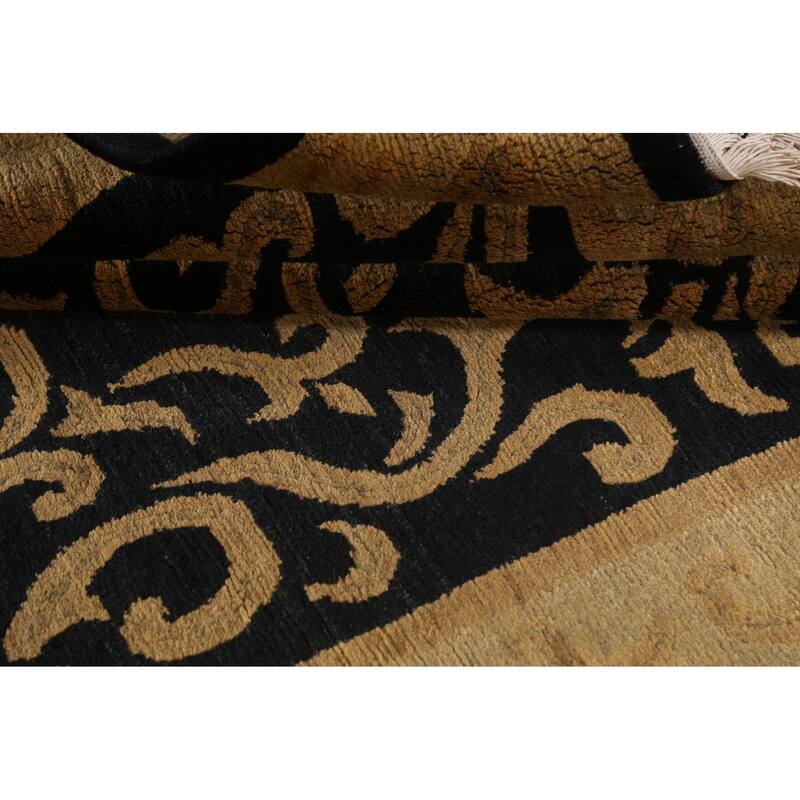 Vegetable Dye Geometric Nepalese Oriental Area Rug Wool Hand-knotted - 6'1" x 9'0"